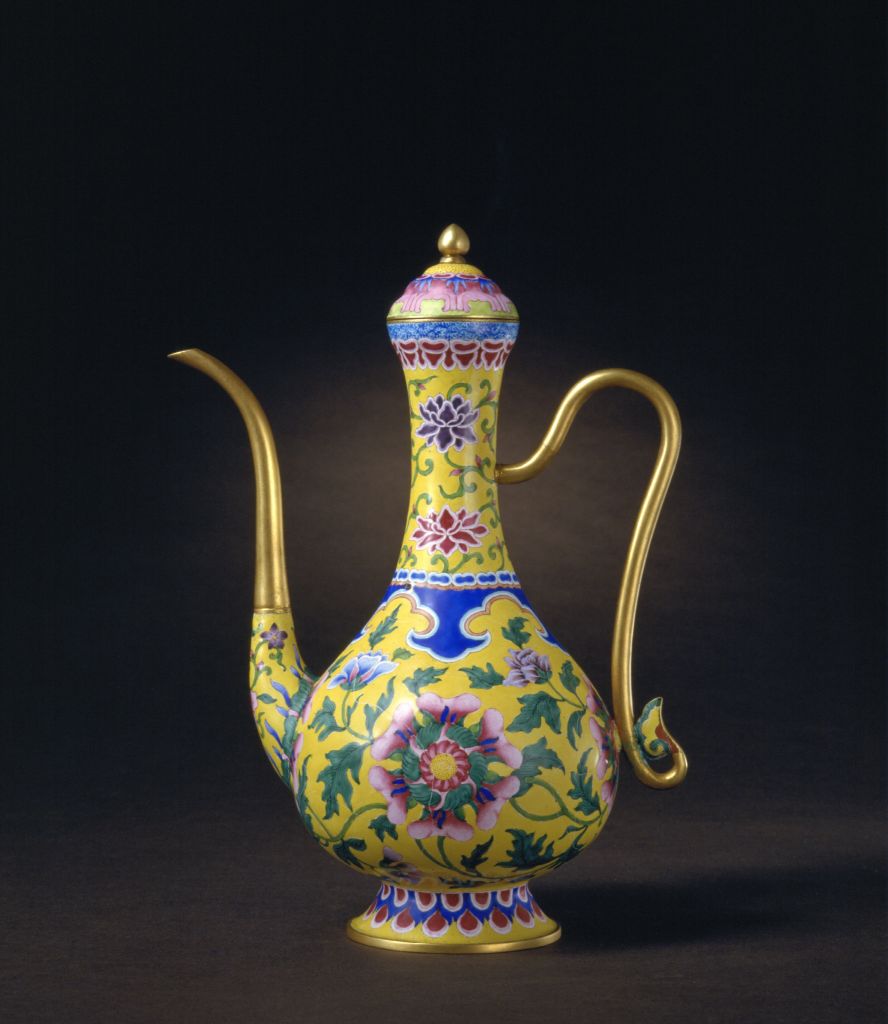 图片[1]-Jiaqing style enamel flower pattern holding pot-China Archive